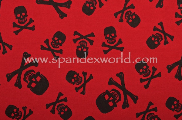 Printed Spandex (Dark Red/Black)