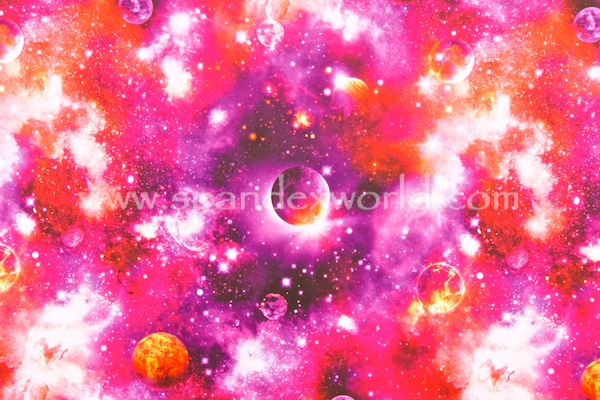 Printed Spandex (Orange/Pink Galaxy Combo)
