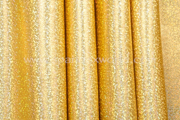 Hologram Foil Spandex Fabric Gold, by the yard