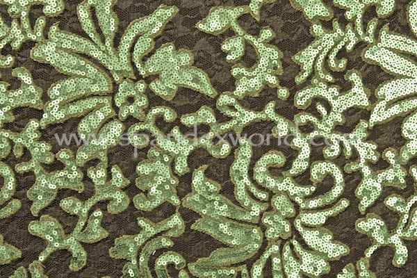 Non-Stretch Sequins Lace (Olive/Olive)