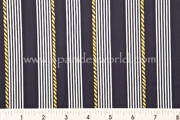 Printed Stripes (Navy/White/Gold)