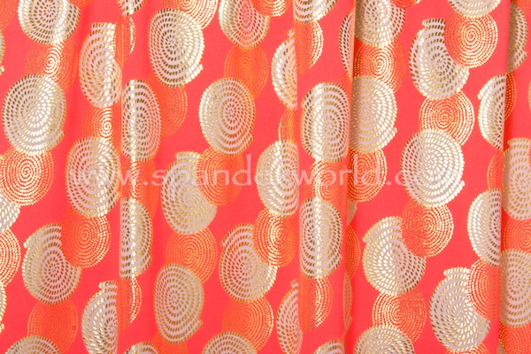 Pattern/Abstract Hologram (Bright Coral/White/Gold)