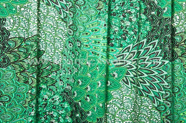Peacock Prints With Sequins (Hunter Green/Black/White/Multi)