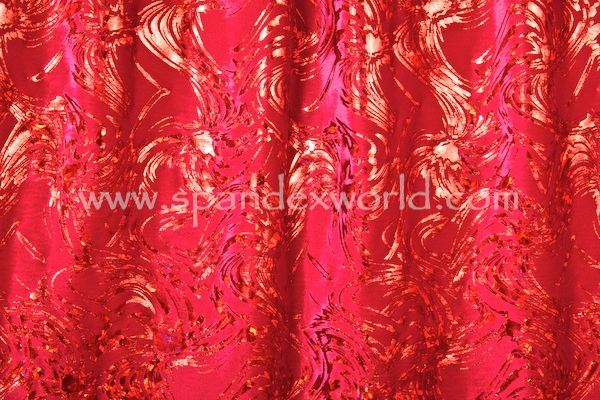 Glitter/Pattern Stretch Velvet (Scarlet/Red Holo)