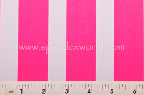 Printed Stripes (White/Hot Pink)