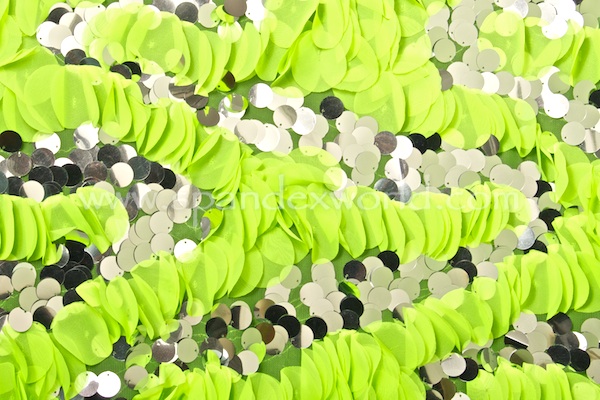 Stretch Sequins (Neon lime/Silver)