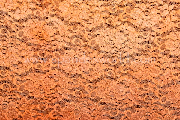 Stretch Glitter Lace (Neon Orange/Copper)