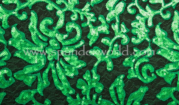Non-Stretch Sequins Lace (Green/Green)