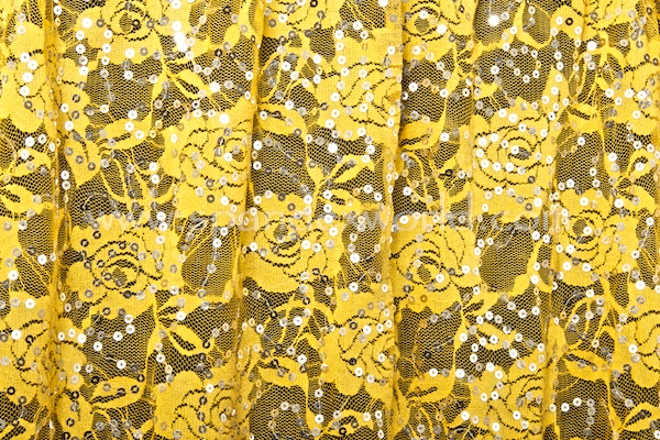 Stretch Sequins Lace (Yellow/Silver)