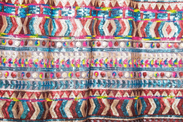 Stretch Sequins (Turquoise/Burgundy/Multi)