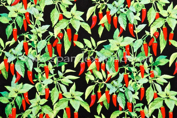 Printed Spandex (Red/Green Hot Pepper)