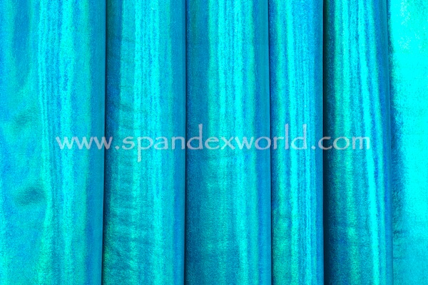 2 Way Reflective Metallic Spandex (Black/Turquoise)