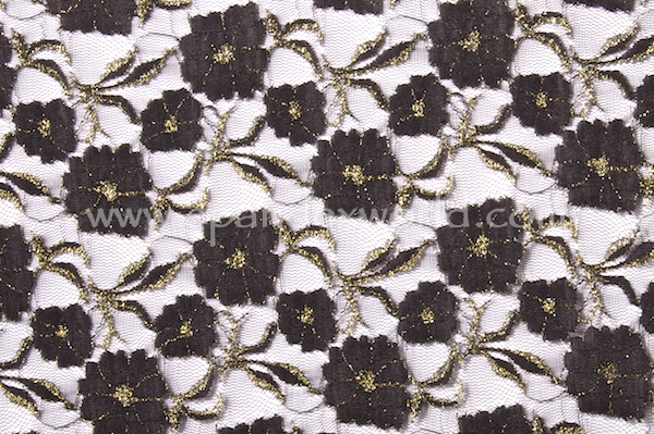 Stretch Metallic Lace (Black/Gold)