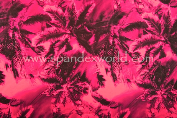 Printed Spandex (Hot Coral/Black)