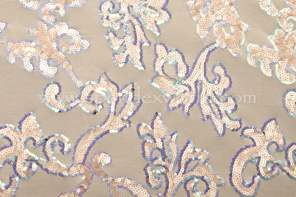 Stretch Sequins (Ivory/Gold/Blue Opal)