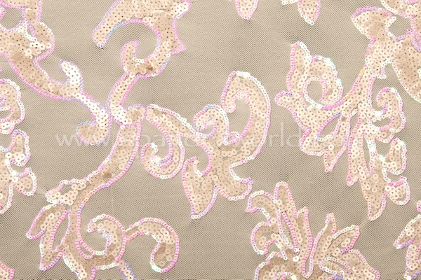 Stretch Sequins (Ivory/Gold/Pink Opal)