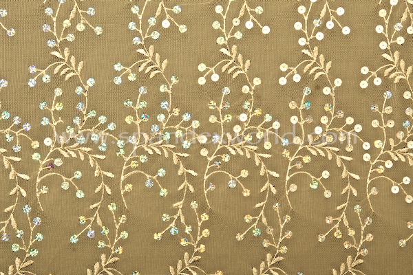 Non-Stretch Sequins Lace (Victorian Gold/Gold Sparkle)