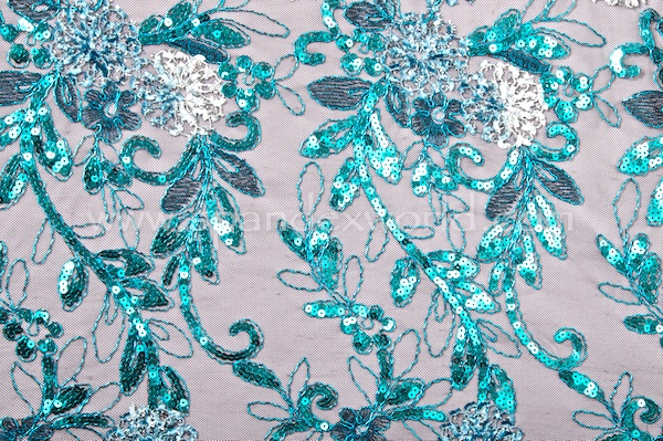 Non-Stretch Sequins Lace (Black/Jade/Turquoise/Multi)
