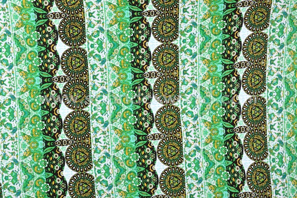 Printed Cotton Lycra® (Green/Black/Multi)