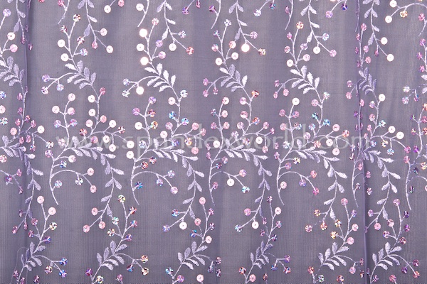 Non-Stretch Sequins Lace (Victorian Lilac/Silver Sparkle)