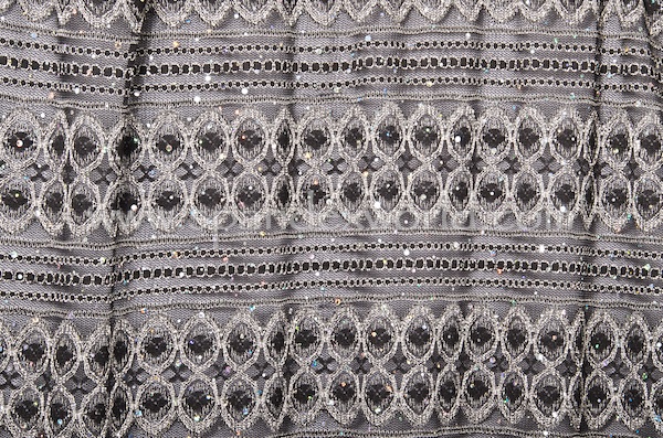 Stretch Sequins Lace (Black/Silver Holo)