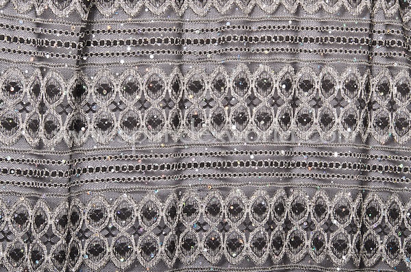 Stretch Sequins Lace (Black/Silver Holo)