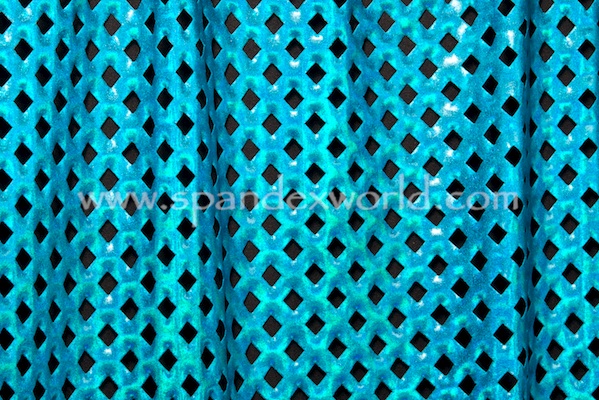 Metallic Pattern Spandex (Turquoise/Turquoise Holo)
