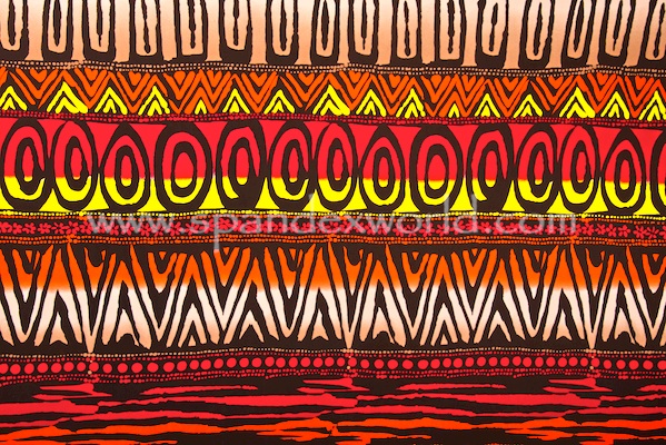 Printed Spandex (Red/Brown/Yellow)