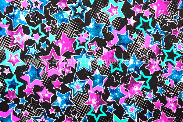Printed Stars (Black/Neon Pink/Multi)