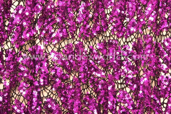 Non-Stretch Sequins (Black/Fuchsia)