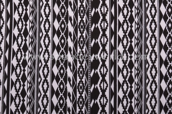 Printed Cotton Lycra (Black/White)
