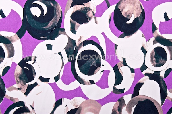 Printed Spandex (White/Purple/Multi)