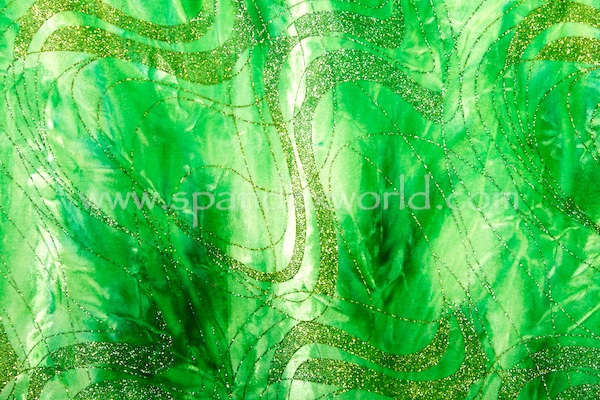 Glitter/Pattern Stretch Velvet (Green/Silver/Multi)
