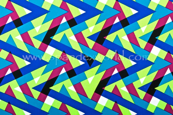 Abstract Print Spandex (Lime/Royal/Multi)