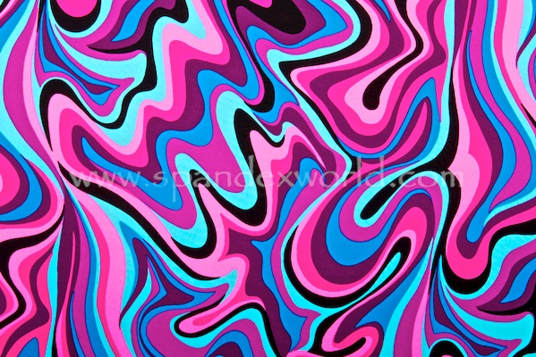 Abstract Print Spandex (Pink/Blue/Multi)