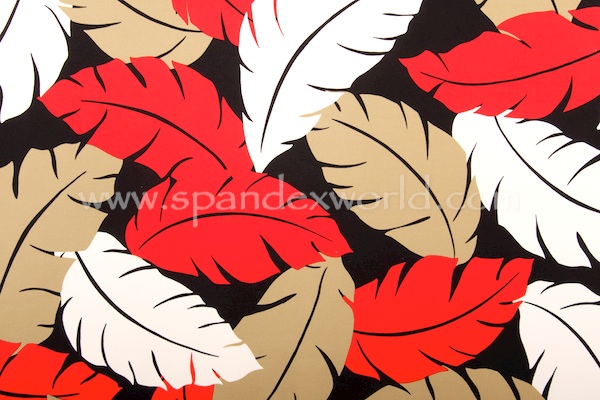 Leaf & treel Prints (Red/Ivory/Multi)
