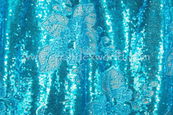 Non-Stretch Sequins(Turquoise/Turquoise)