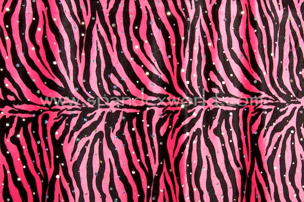 Zebra Pattern Glitter Velvet (Hot pink/Black)
