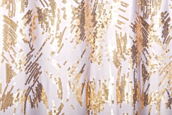 Stretch Sequins (White/Gold)