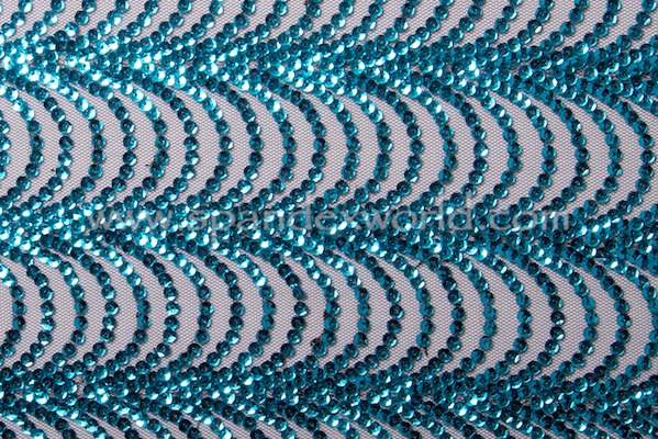 Non Stretch Sequins (Black/Turquoise)