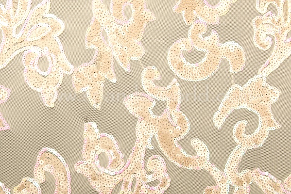 Stretch Sequins (Ivory/Gold/Pink opal)