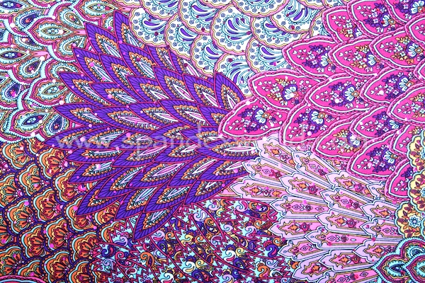 Peacock Prints With Sequins (Purple/Pink/Yellow/Multi)