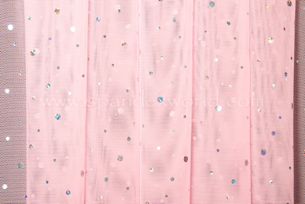 Glitter/Pattern Mesh (Pink Bubble/Silver)