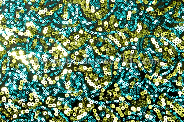 Stretch Sequins (Black/Turquoise/Lime)