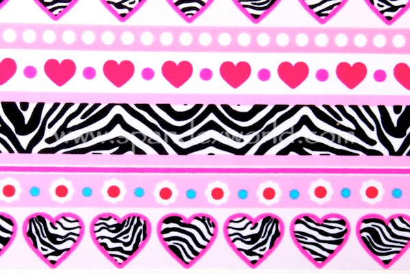 Hearts & Zebra Printed Spandex (Pink/Black/white/Multi)