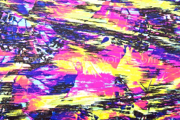 Abstract Print Spandex (Purple/Fuchsia/Yellow/Black/Multi)