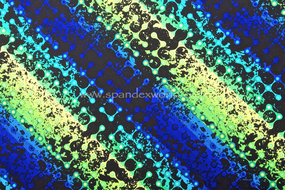 Abstract Print Spandex (Black/Blue/Green/Multi)