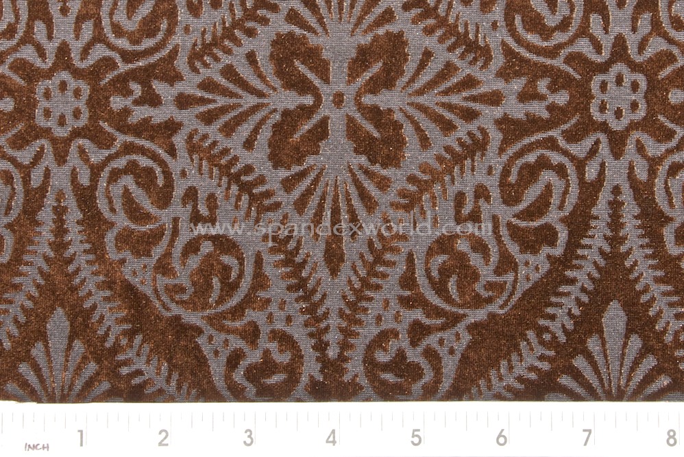 Burnout Velvet Stretch, Brown Paisley 60 Wide -  Canada