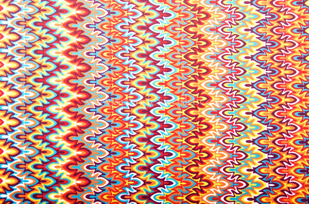 Aztec Print Spandex (Red/Yellow/Turquoise/Multi)