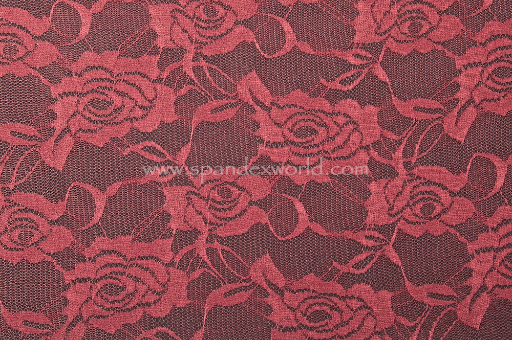 burgundy stretch lace fabric
